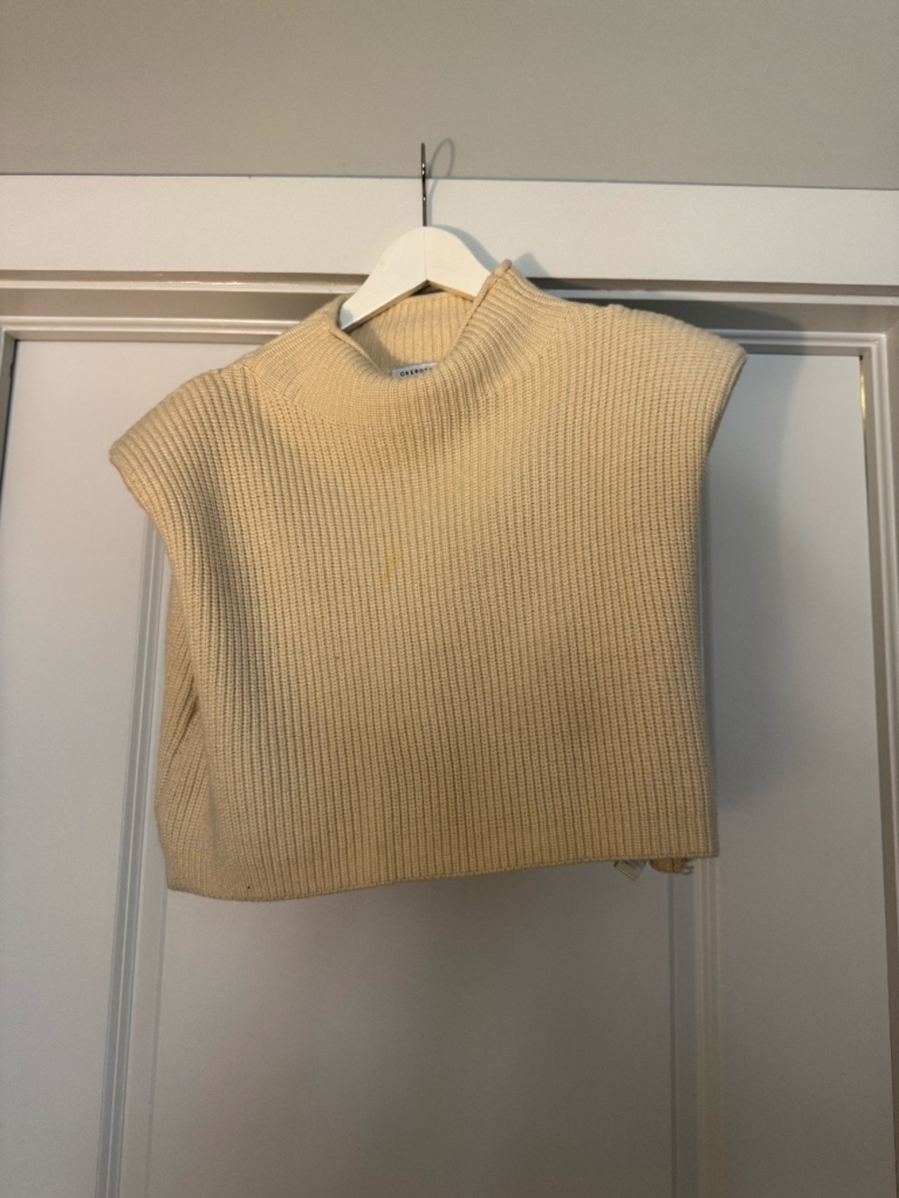 Crescent Cropped Cap-Sleeve Sweater